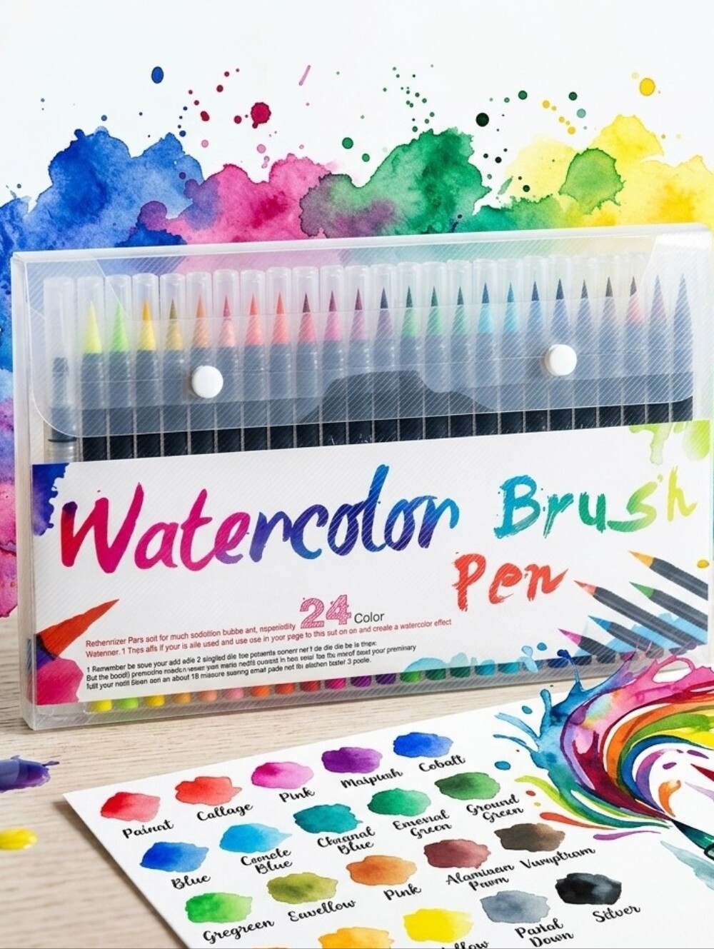 New Watercolor Brush Pen Set - 24 Color